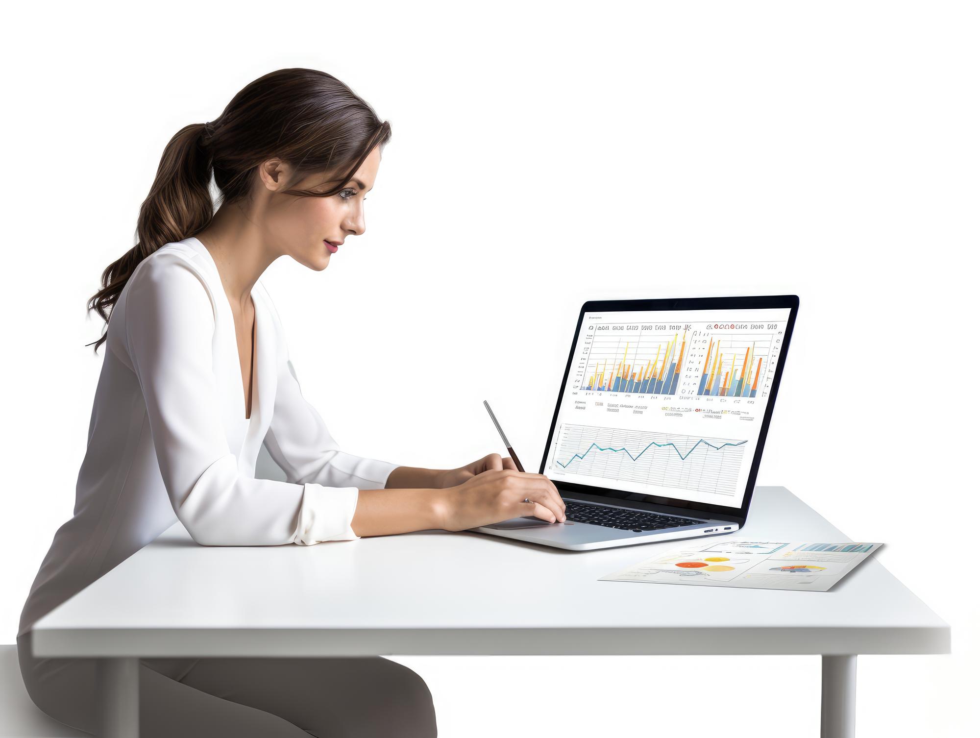 Person using a finance dashboard on laptop